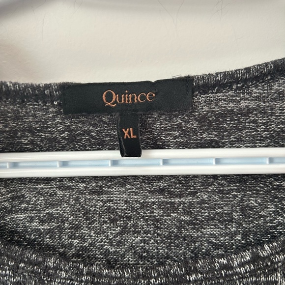 Quince Charcoal Heathered Dropped Shoulder Short Sleeve Top - Picture 2 of 4